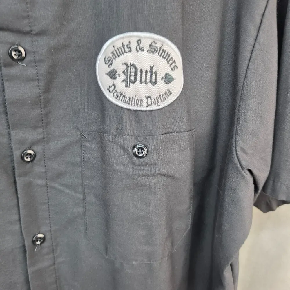 CornerStone XL Saints & Sinners Pub Daytona Black Work Shirt Button USA Biker